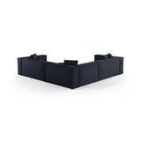 Aveiro 5-Sitzer Ecksofa, symmetrisch, aus Strukturierter Stoff in Marineblau (Liberty 15), 268x268x86 cm von Cosmopolitan Design – Bild 3