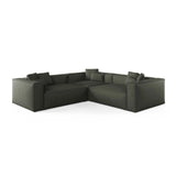 Aveiro 5-Sitzer Ecksofa, symmetrisch, aus Strukturierter Stoff in Moosgrün (Liberty 12), 268x268x86 cm von Cosmopolitan Design – Bild 1