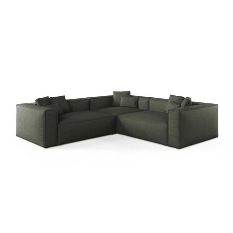 Aveiro 5-Sitzer Ecksofa, symmetrisch, aus Strukturierter Stoff in Moosgrün (Liberty 12), 268x268x86 cm von Cosmopolitan Design – Bild 1