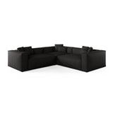 Aveiro 5-Sitzer Ecksofa, symmetrisch, aus Strukturierter Stoff in Schwarz (Liberty 22), 268x268x86 cm von Cosmopolitan Design – Bild 1