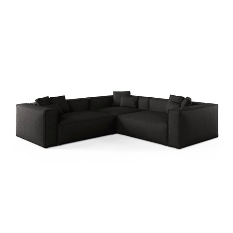 Aveiro 5-Sitzer Ecksofa, symmetrisch, aus Strukturierter Stoff in Schwarz (Liberty 22), 268x268x86 cm von Cosmopolitan Design – Bild 1