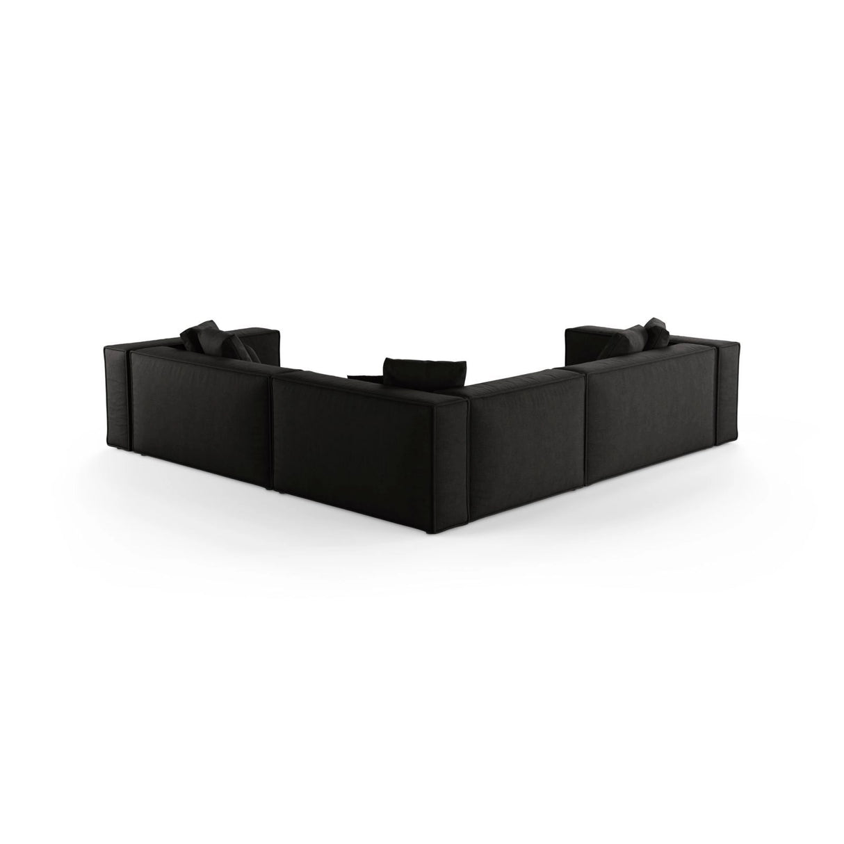 Aveiro 5-Sitzer Ecksofa, symmetrisch, aus Strukturierter Stoff in Schwarz (Liberty 22), 268x268x86 cm von Cosmopolitan Design – Bild 3