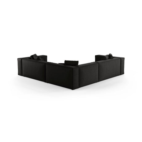 Aveiro 5-Sitzer Ecksofa, symmetrisch, aus Strukturierter Stoff in Schwarz (Liberty 22), 268x268x86 cm von Cosmopolitan Design – Bild 3
