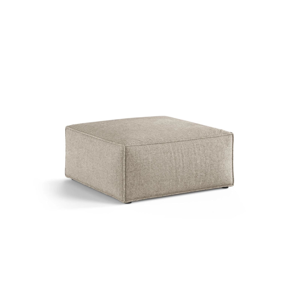 Aveiro Pouf aus Chenille in Dunkelbeige (Eden 4 Beige), 75x75x41 cm von Cosmopolitan Design – Bild 2