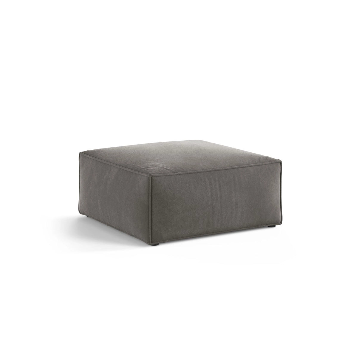 Aveiro Pouf aus Samt in Grau (Casino Stone), 75x75x41 cm von Cosmopolitan Design – Bild 2