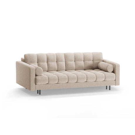 Bali 3-Sitzer Sofa mit Schlaffunktion und Stauraum, aus Boucle in Beige (Baloo 2074), 222x84x105 cm von Cosmopolitan Design – Bild 4
