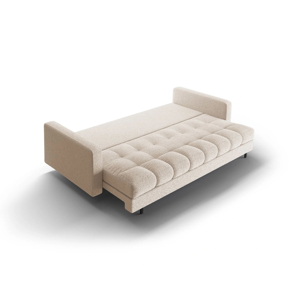 Bali 3-Sitzer Sofa mit Schlaffunktion und Stauraum, aus Boucle in Beige (Baloo 2074), 222x84x105 cm von Cosmopolitan Design – Bild 6