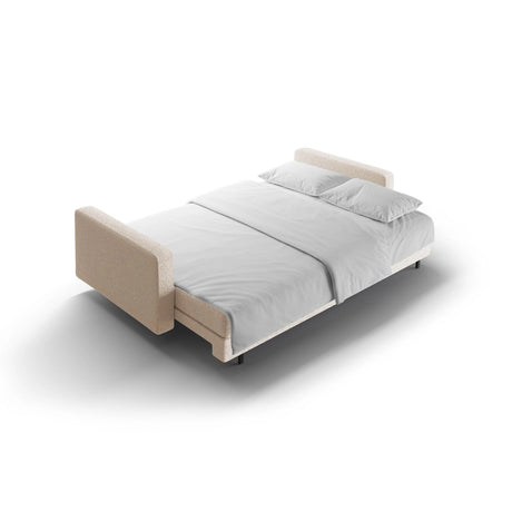 Bali 3-Sitzer Sofa mit Schlaffunktion und Stauraum, aus Boucle in Beige (Baloo 2074), 222x84x105 cm von Cosmopolitan Design – Bild 7