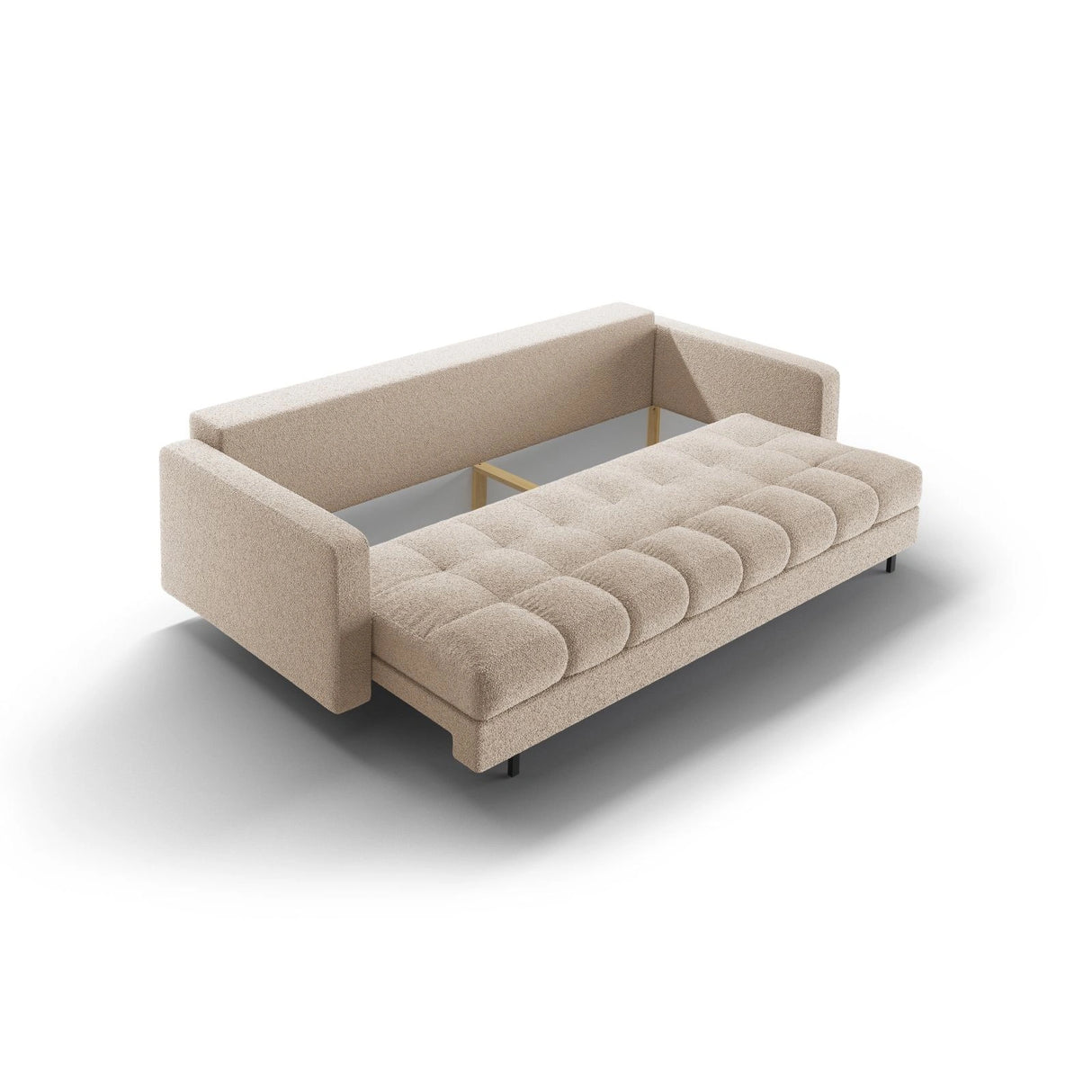 Bali 3-Sitzer Sofa mit Schlaffunktion und Stauraum, aus Boucle in Beige (Baloo 2074), 222x84x105 cm von Cosmopolitan Design – Bild 8