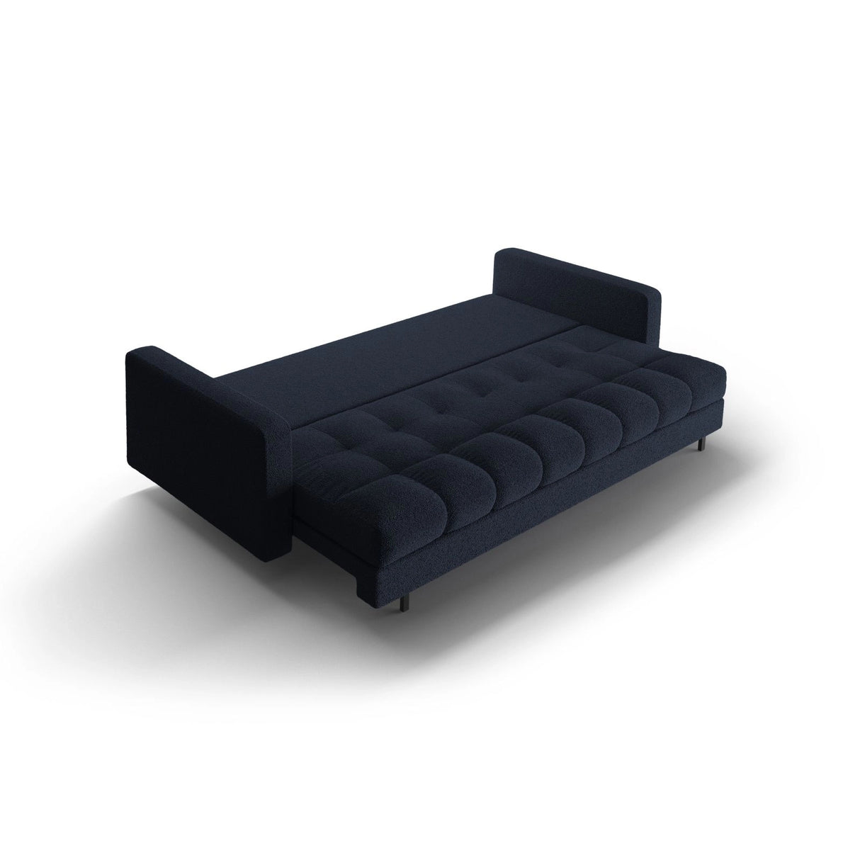 Bali 3-Sitzer Sofa mit Schlaffunktion und Stauraum, aus Boucle in Dunkelblau (Baloo 2088), 222x84x105 cm von Cosmopolitan Design – Bild 6