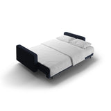 Bali 3-Sitzer Sofa mit Schlaffunktion und Stauraum, aus Boucle in Dunkelblau (Baloo 2088), 222x84x105 cm von Cosmopolitan Design – Bild 7