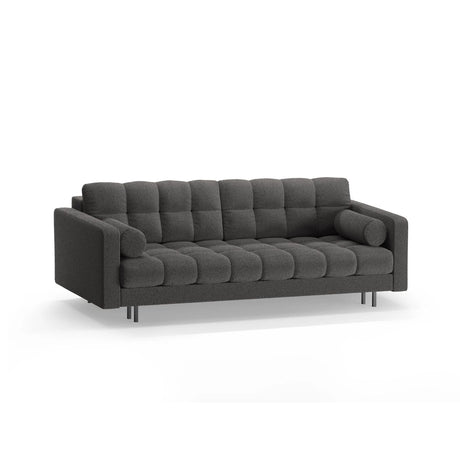Bali 3-Sitzer Sofa mit Schlaffunktion und Stauraum, aus Boucle in Dunkelgrau (Baloo 2083), 222x84x105 cm von Cosmopolitan Design – Bild 4