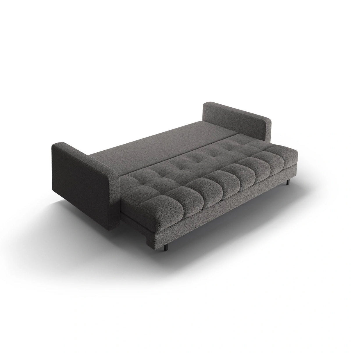 Bali 3-Sitzer Sofa mit Schlaffunktion und Stauraum, aus Boucle in Dunkelgrau (Baloo 2083), 222x84x105 cm von Cosmopolitan Design – Bild 6