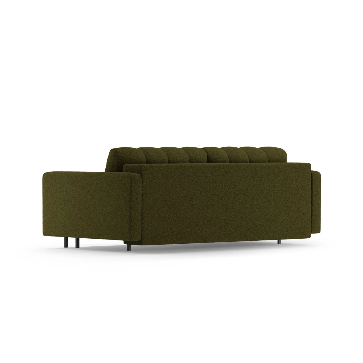 Bali 3-Sitzer Sofa mit Schlaffunktion und Stauraum, aus Boucle in Dunkles Olivgrün (Baloo 2090), 222x84x105 cm von Cosmopolitan Design – Bild 5