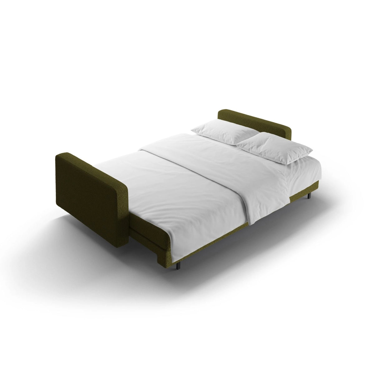 Bali 3-Sitzer Sofa mit Schlaffunktion und Stauraum, aus Boucle in Dunkles Olivgrün (Baloo 2090), 222x84x105 cm von Cosmopolitan Design – Bild 7