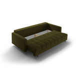 Bali 3-Sitzer Sofa mit Schlaffunktion und Stauraum, aus Boucle in Dunkles Olivgrün (Baloo 2090), 222x84x105 cm von Cosmopolitan Design – Bild 8