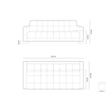 Bali 3-Sitzer Sofa mit Schlaffunktion und Stauraum, aus Boucle in Hellgrau (Baloo 2085), 222x84x105 cm von Cosmopolitan Design – Bild 3