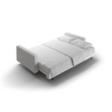 Bali 3-Sitzer Sofa mit Schlaffunktion und Stauraum, aus Boucle in Hellgrau (Baloo 2085), 222x84x105 cm von Cosmopolitan Design – Bild 7