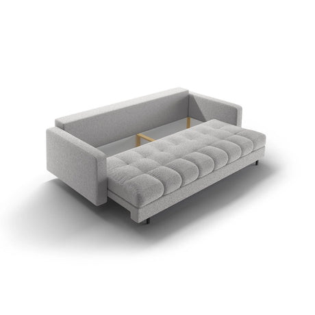 Bali 3-Sitzer Sofa mit Schlaffunktion und Stauraum, aus Boucle in Hellgrau (Baloo 2085), 222x84x105 cm von Cosmopolitan Design – Bild 8