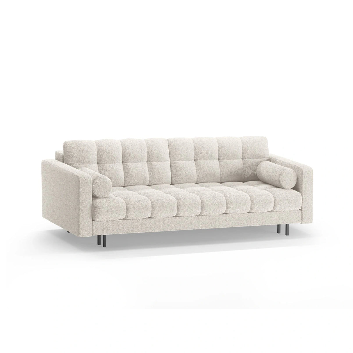 Bali 3-Sitzer Sofa mit Schlaffunktion und Stauraum, aus Samt, Boucle oder Strukturstoff, 222x84x105 cm von Cosmopolitan Design – Bild 4