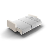 Bali 3-Sitzer Sofa mit Schlaffunktion und Stauraum, aus Samt, Boucle oder Strukturstoff, 222x84x105 cm von Cosmopolitan Design – Bild 7