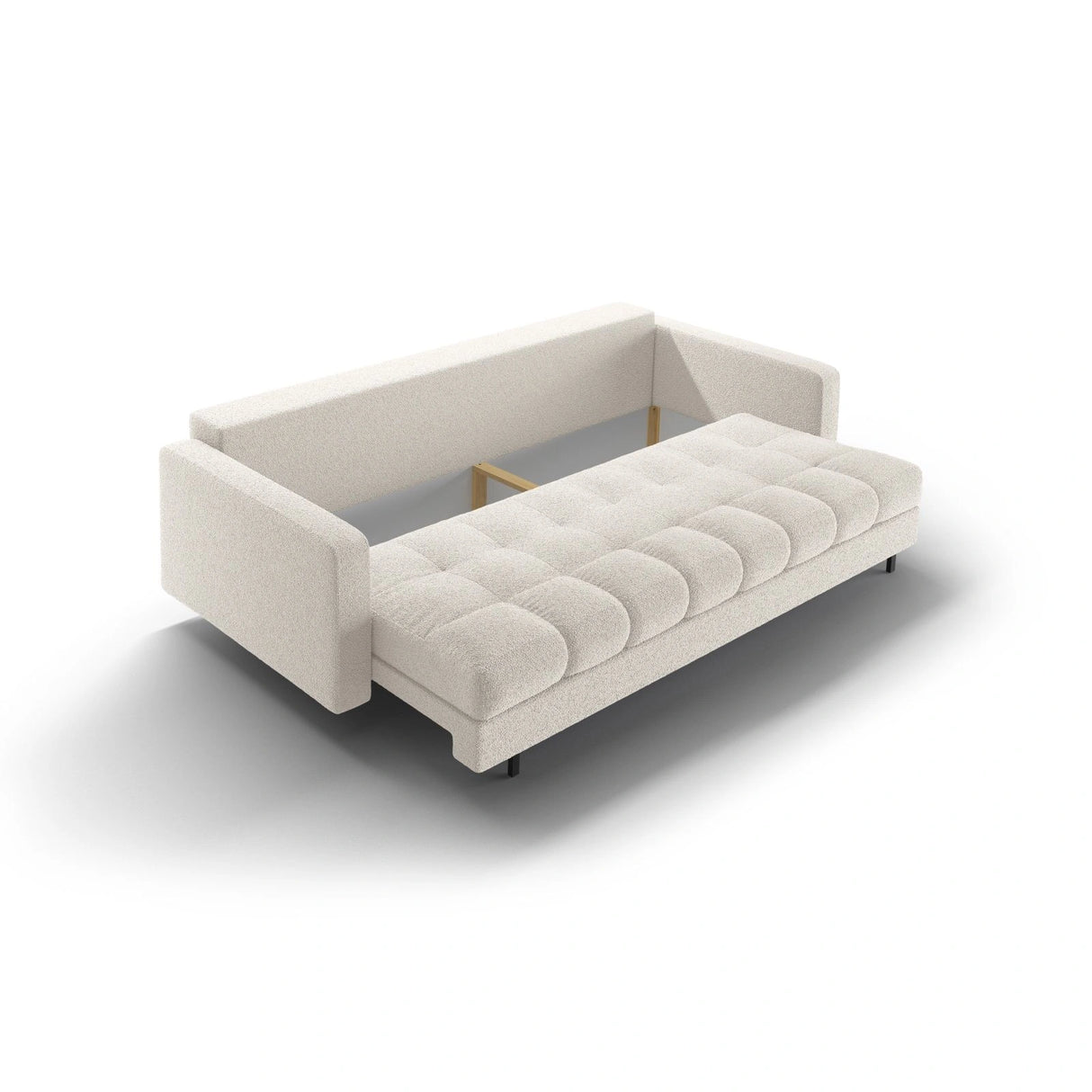 Bali 3-Sitzer Sofa mit Schlaffunktion und Stauraum, aus Samt, Boucle oder Strukturstoff, 222x84x105 cm von Cosmopolitan Design – Bild 8