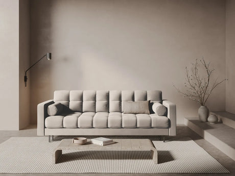 Bali 3-Sitzer Sofa mit Schlaffunktion und Stauraum, aus Samt in Dunkelbeige (Bluvel 30), 222x84x105 cm von Cosmopolitan Design – Bild 2