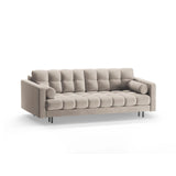 Bali 3-Sitzer Sofa mit Schlaffunktion und Stauraum, aus Samt in Dunkelbeige (Bluvel 30), 222x84x105 cm von Cosmopolitan Design – Bild 4