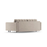 Bali 3-Sitzer Sofa mit Schlaffunktion und Stauraum, aus Samt in Dunkelbeige (Bluvel 30), 222x84x105 cm von Cosmopolitan Design – Bild 5