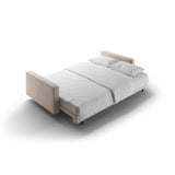 Bali 3-Sitzer Sofa mit Schlaffunktion und Stauraum, aus Samt in Dunkelbeige (Bluvel 30), 222x84x105 cm von Cosmopolitan Design – Bild 7