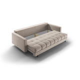 Bali 3-Sitzer Sofa mit Schlaffunktion und Stauraum, aus Samt in Dunkelbeige (Bluvel 30), 222x84x105 cm von Cosmopolitan Design – Bild 8