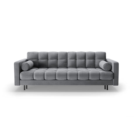 Bali 3-Sitzer Sofa mit Schlaffunktion und Stauraum, aus Samt in Grau (Bluvel 10), 222x84x105 cm von Cosmopolitan Design – Bild 1