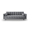 Bali 3-Sitzer Sofa mit Schlaffunktion und Stauraum, aus Samt in Grau (Bluvel 10), 222x84x105 cm von Cosmopolitan Design – Bild 1