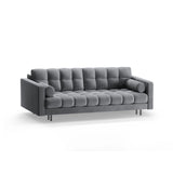 Bali 3-Sitzer Sofa mit Schlaffunktion und Stauraum, aus Samt in Grau (Bluvel 10), 222x84x105 cm von Cosmopolitan Design – Bild 4