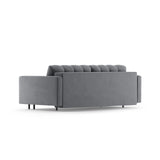 Bali 3-Sitzer Sofa mit Schlaffunktion und Stauraum, aus Samt in Grau (Bluvel 10), 222x84x105 cm von Cosmopolitan Design – Bild 5