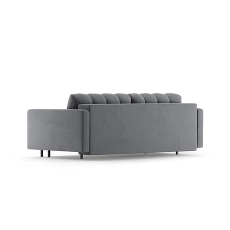 Bali 3-Sitzer Sofa mit Schlaffunktion und Stauraum, aus Samt in Grau (Bluvel 10), 222x84x105 cm von Cosmopolitan Design – Bild 5