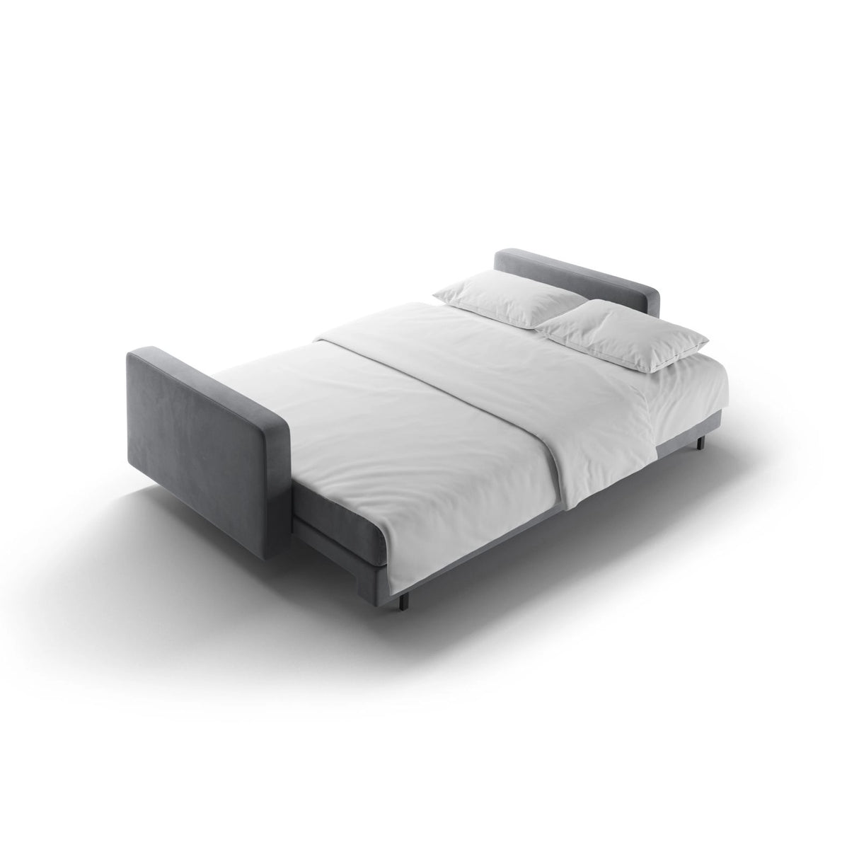 Bali 3-Sitzer Sofa mit Schlaffunktion und Stauraum, aus Samt in Grau (Bluvel 10), 222x84x105 cm von Cosmopolitan Design – Bild 7