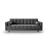 Bali 3-Sitzer Sofa mit Schlaffunktion und Stauraum, aus Samt in Grau (Bluvel 14), 222x84x105 cm von Cosmopolitan Design – Bild 1