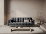Bali 3-Sitzer Sofa mit Schlaffunktion und Stauraum, aus Samt in Grau (Bluvel 14), 222x84x105 cm von Cosmopolitan Design – Bild 2
