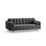 Bali 3-Sitzer Sofa mit Schlaffunktion und Stauraum, aus Samt in Grau (Bluvel 14), 222x84x105 cm von Cosmopolitan Design – Bild 4