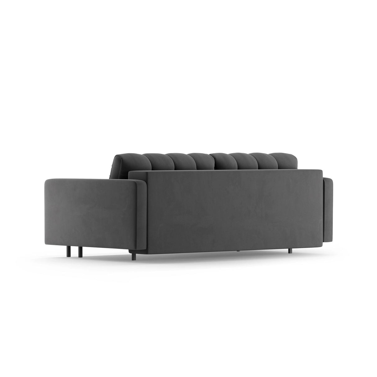 Bali 3-Sitzer Sofa mit Schlaffunktion und Stauraum, aus Samt in Grau (Bluvel 14), 222x84x105 cm von Cosmopolitan Design – Bild 5