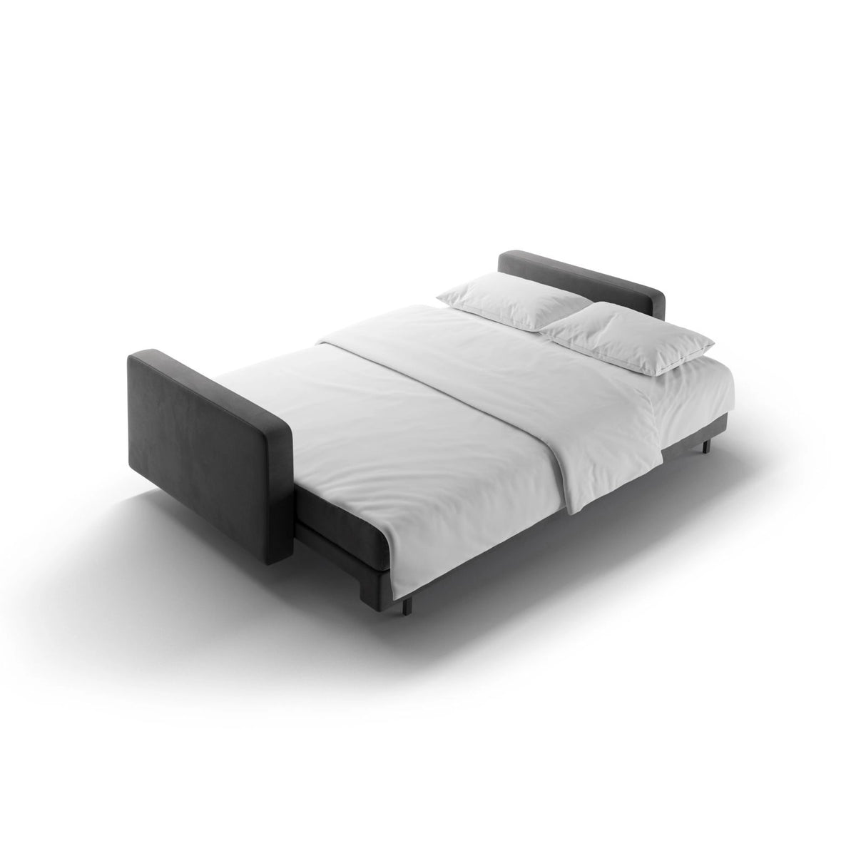 Bali 3-Sitzer Sofa mit Schlaffunktion und Stauraum, aus Samt in Grau (Bluvel 14), 222x84x105 cm von Cosmopolitan Design – Bild 7