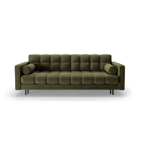 Bali 3-Sitzer Sofa mit Schlaffunktion und Stauraum, aus Samt in Grün (Bluvel 77), 222x84x105 cm von Cosmopolitan Design – Bild 1