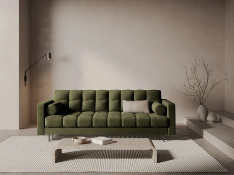 Bali 3-Sitzer Sofa mit Schlaffunktion und Stauraum, aus Samt in Grün (Bluvel 77), 222x84x105 cm von Cosmopolitan Design – Bild 2