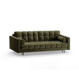 Bali 3-Sitzer Sofa mit Schlaffunktion und Stauraum, aus Samt in Grün (Bluvel 77), 222x84x105 cm von Cosmopolitan Design – Bild 4