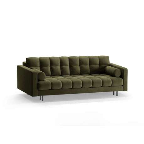 Bali 3-Sitzer Sofa mit Schlaffunktion und Stauraum, aus Samt in Grün (Bluvel 77), 222x84x105 cm von Cosmopolitan Design – Bild 4