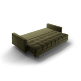 Bali 3-Sitzer Sofa mit Schlaffunktion und Stauraum, aus Samt in Grün (Bluvel 77), 222x84x105 cm von Cosmopolitan Design – Bild 6