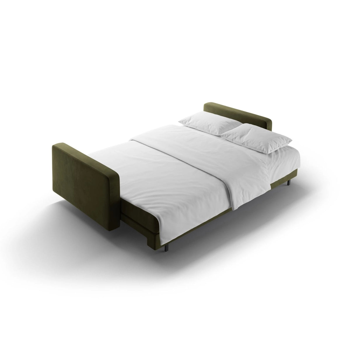 Bali 3-Sitzer Sofa mit Schlaffunktion und Stauraum, aus Samt in Grün (Bluvel 77), 222x84x105 cm von Cosmopolitan Design – Bild 7