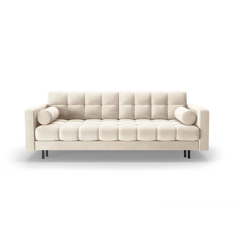 Bali 3-Sitzer Sofa mit Schlaffunktion und Stauraum, aus Samt in Hellbeige (Bluvel 22), 222x84x105 cm von Cosmopolitan Design – Bild 1