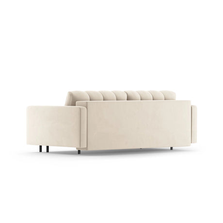 Bali 3-Sitzer Sofa mit Schlaffunktion und Stauraum, aus Samt in Hellbeige (Bluvel 22), 222x84x105 cm von Cosmopolitan Design – Bild 5
